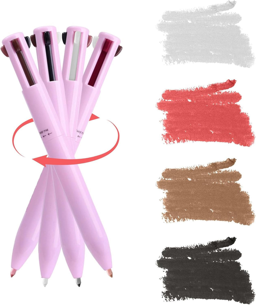 🔥 4-in-1 Refillable Makeup Pen | Eyeliner, Brow Liner, Lip Liner & Highlighter | Waterproof, Long-Lasting, Travel-Friendly, Cruelty-Free Beauty
