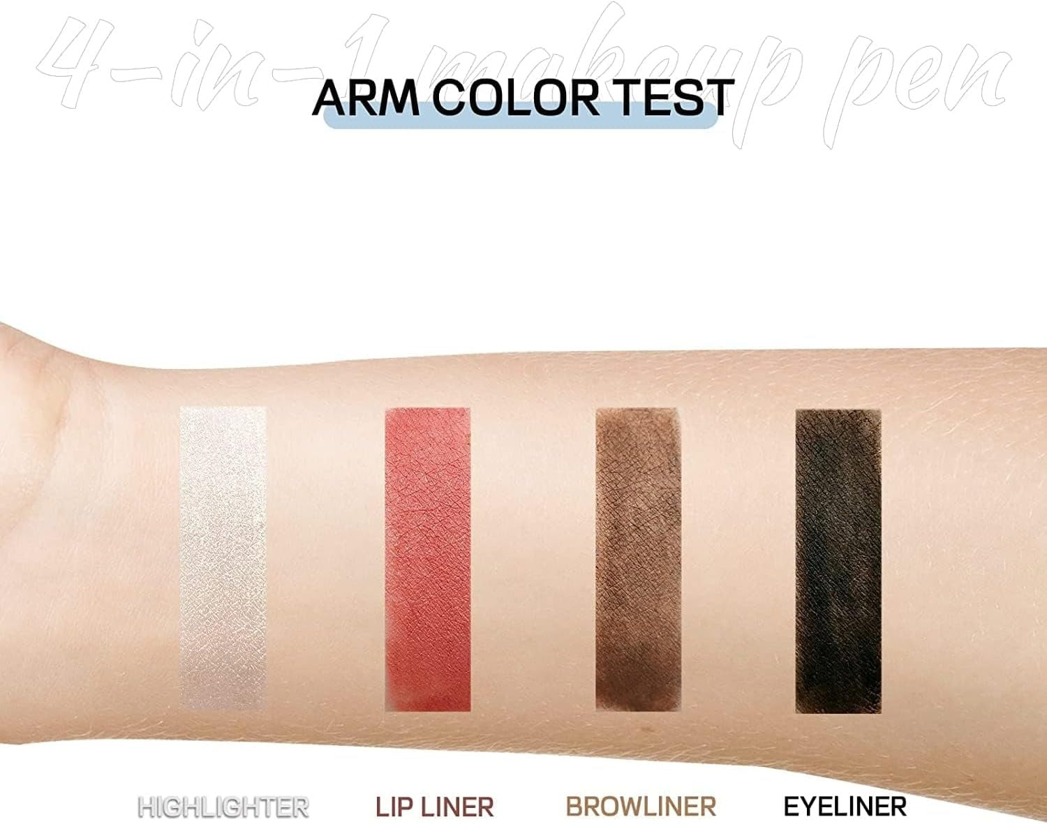 🔥 4-in-1 Refillable Makeup Pen | Eyeliner, Brow Liner, Lip Liner & Highlighter | Waterproof, Long-Lasting, Travel-Friendly, Cruelty-Free Beauty