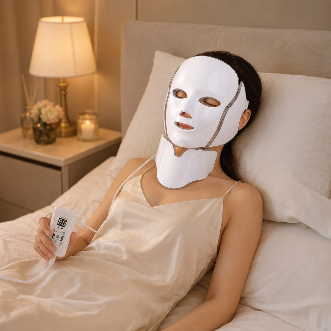 GlowSkin 7-Color LED Face & Neck Beauty Mask – Spa-Like Skincare at Home Light Therapy Beauty Mask
