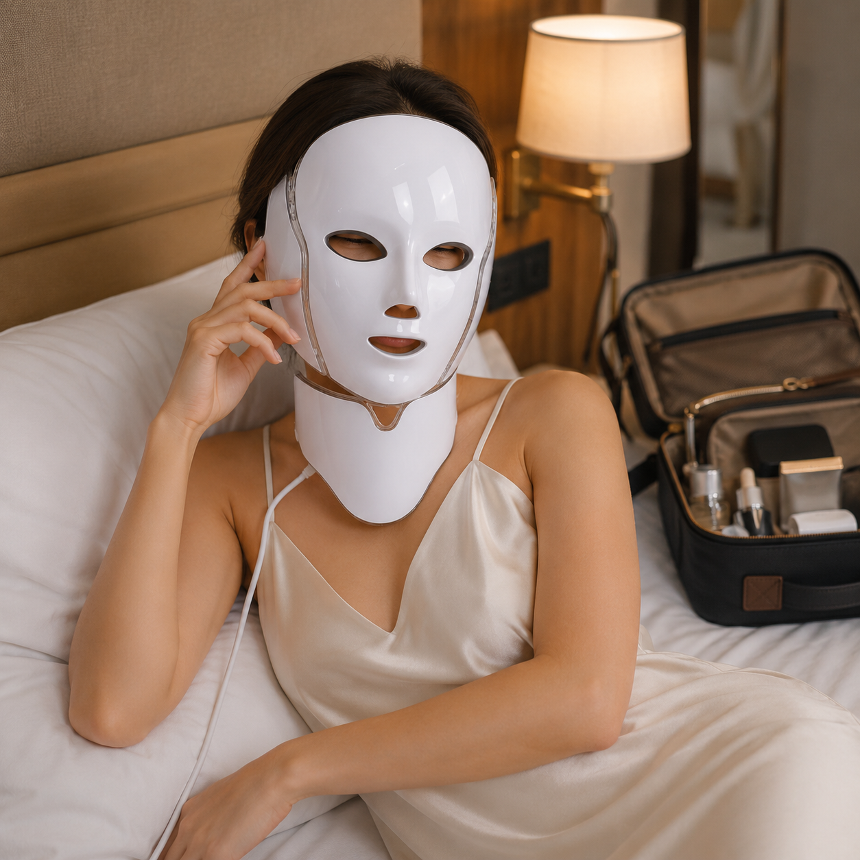 GlowSkin 7-Color LED Face & Neck Beauty Mask – Spa-Like Skincare at Home Light Therapy Beauty Mask
