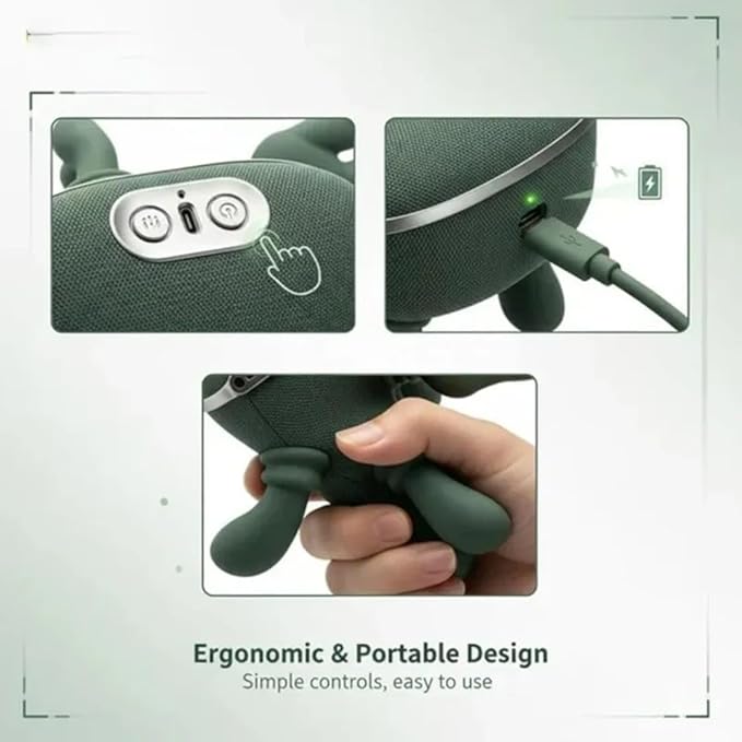 Neck & Back Massager with Heat, Portable Electric Deep Tissue Kneading, Human Hand Simulation for Pain Relief & Muscle Relaxation