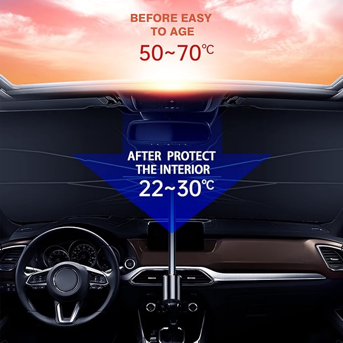 وداعاً للمقاعد الحارقة والمقود الساخن! ☀️ Keeps Your Car Cool &  Protects Interior from UV Damage