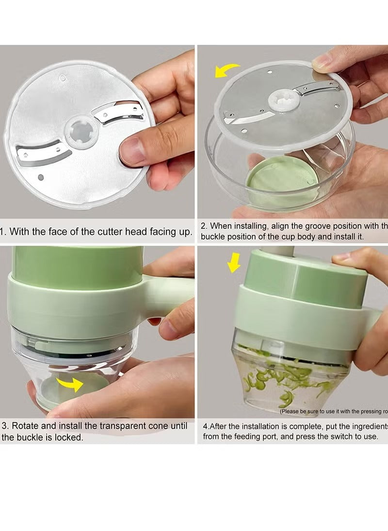 🔥 Wireless Electric Food Chopper – Handheld Vegetable & Meat Cutter with USB Rechargeable Power